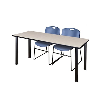 Kee Rectangle Tables > Training Tables > Kee Table & Chair Sets, 72 W, 24 L, 29 H, Maple MT7224PLBPBK44BE